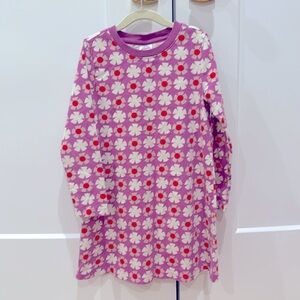 Hanna Andersson long sleeve dress pink violet white flowers